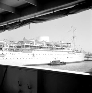 Schip 'Marechal Joffre' in de haven van Alexandrië, Bestanddeelnr 255-6593