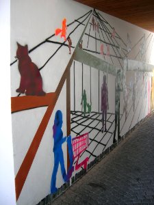 Schlaggasse 6-8 Eichstätt -Graffiti (2018-08 7)