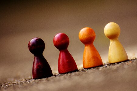 Colorful placed team