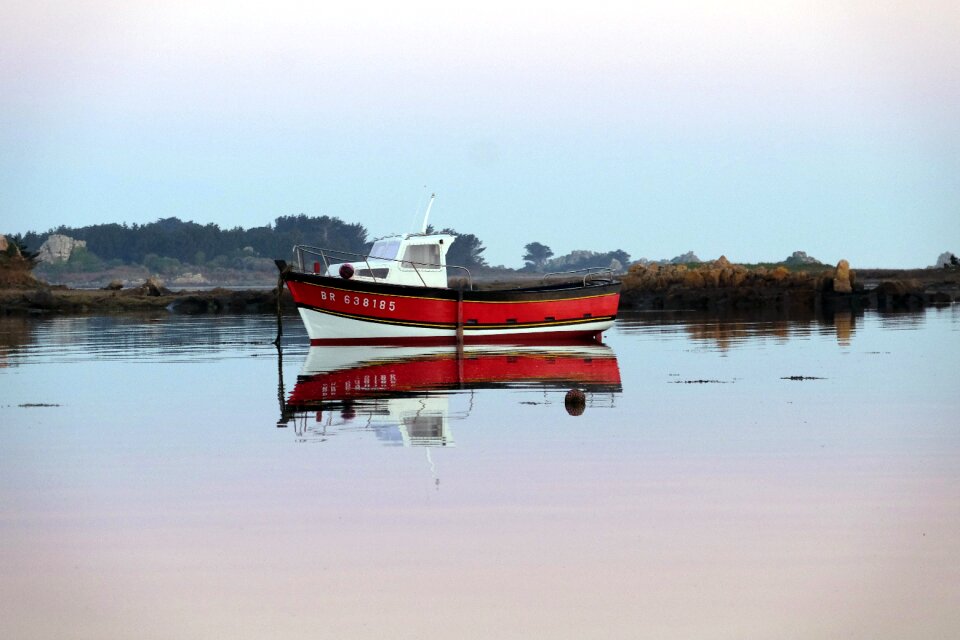 Sea reflection on the water morning