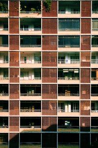 Building high-rise brown balcony