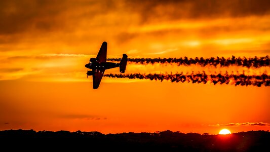 Flight contrails sky photo