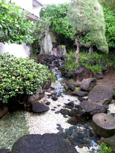 Small waterfall, Spalding House gardens, Honolulu