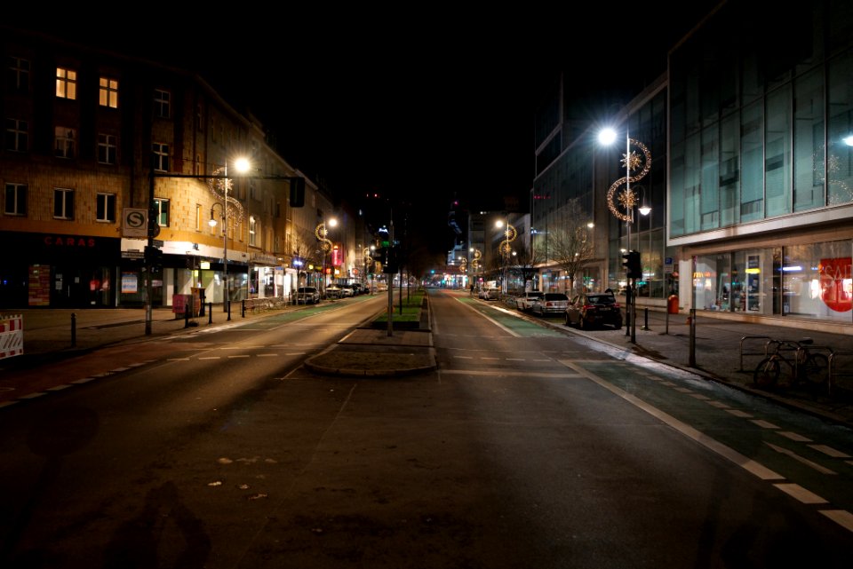 Schloßstraße Berlin-Steglitz at night 2021-01-07 13