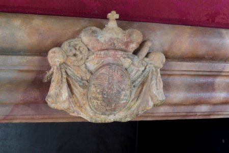 Schloss Neuhaus - Kabinett - Wappen am Kamin