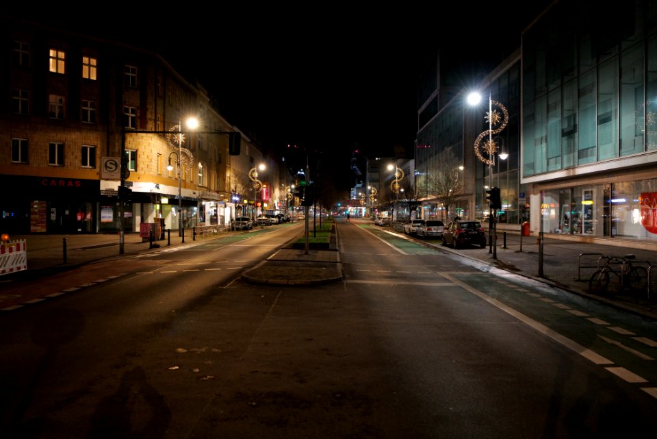 Schloßstraße Berlin-Steglitz at night 2021-01-07 14