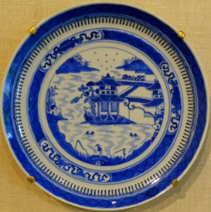 Small plate, China, 1840-1870, Canton pattern porcelain - Portland Museum of Art - Portland, Maine - DSC04102