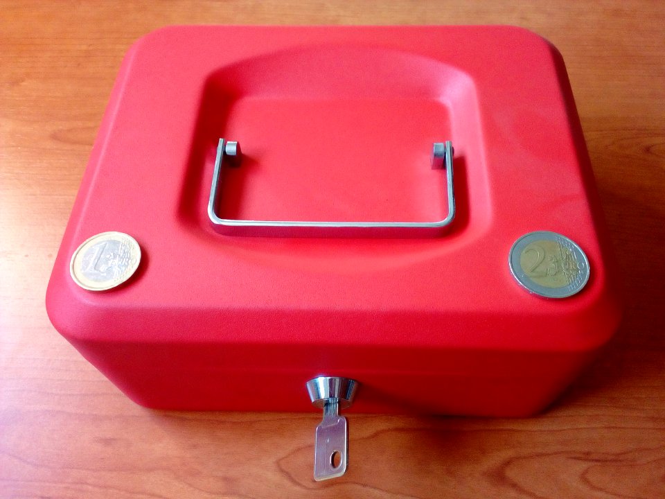 Small red safe (cash money box)