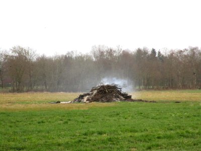 Smoldering heap
