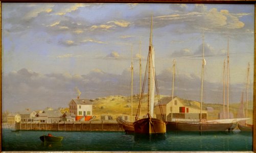 Smoky Point and Head of the Harbor, by Kilby Webb Elwell, 1866, oil on canvas - Cape Ann Museum - Gloucester, MA - DSC01183