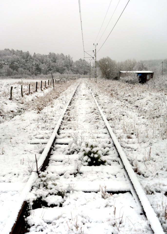 Snow on the closed Lysekil line 2
