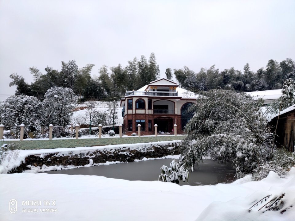 Snowscape of Qingshanqiao Town in Ningxiang, Hunan, China, on 31 December 2018