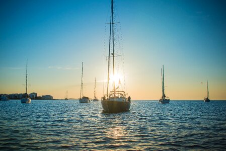 Yachts sea blue photo