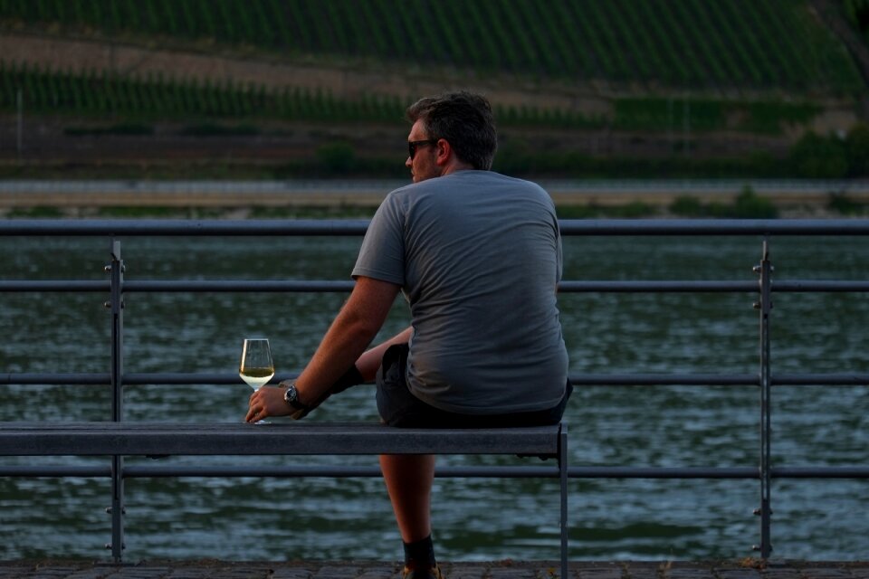 Tourist sit abendstimmung