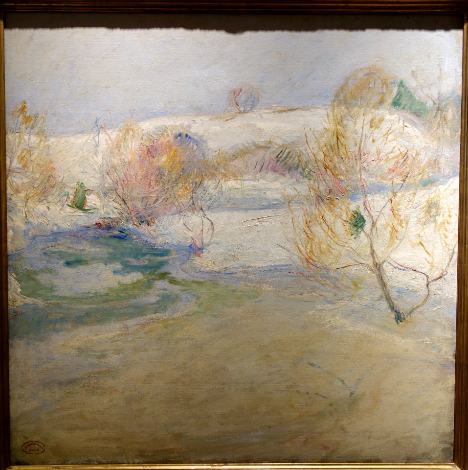 Snowbound Stream by John Henry Twachtman, c. 1895, oil on canvas - New Britain Museum of American Art - DSC09530