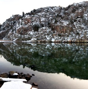 Snowy cliffs at Loddebo 2 photo