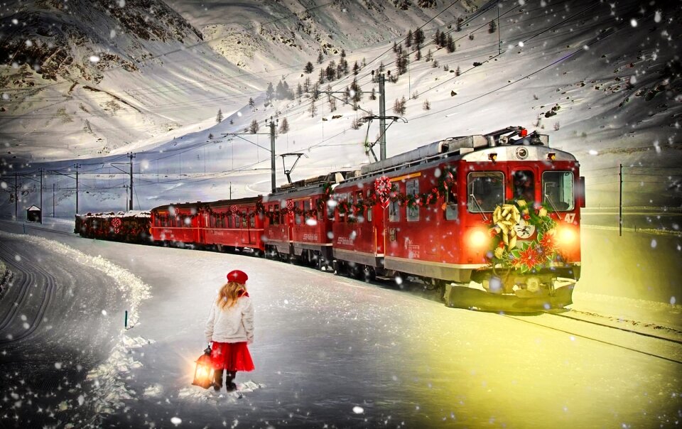 Little girl christmas polar
