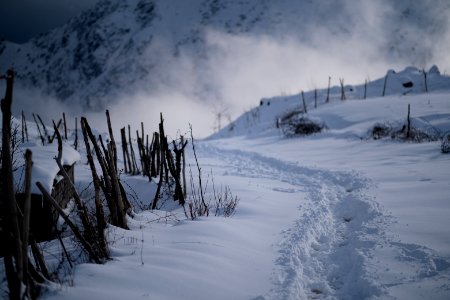 Snowy walkway at Halgurd mountain in Erbil governorate, the Kurdistan Region of Iraq