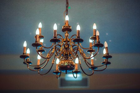 Lamp candlestick crystal chandelier photo