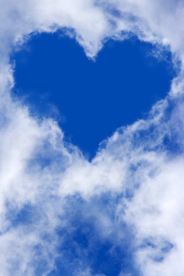 Blue sky love heaven photo