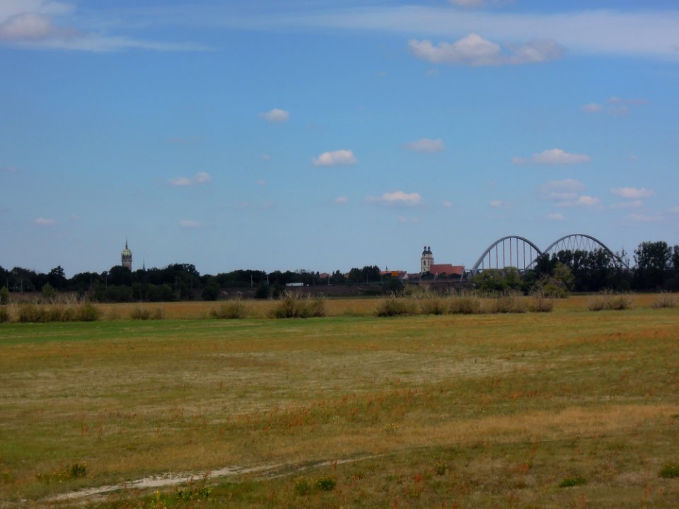 Skyline Lutherstadt Wittenbergs vom Osten Prataus gesehen im August 2020