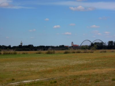 Skyline Lutherstadt Wittenbergs vom Osten Prataus gesehen im August 2020