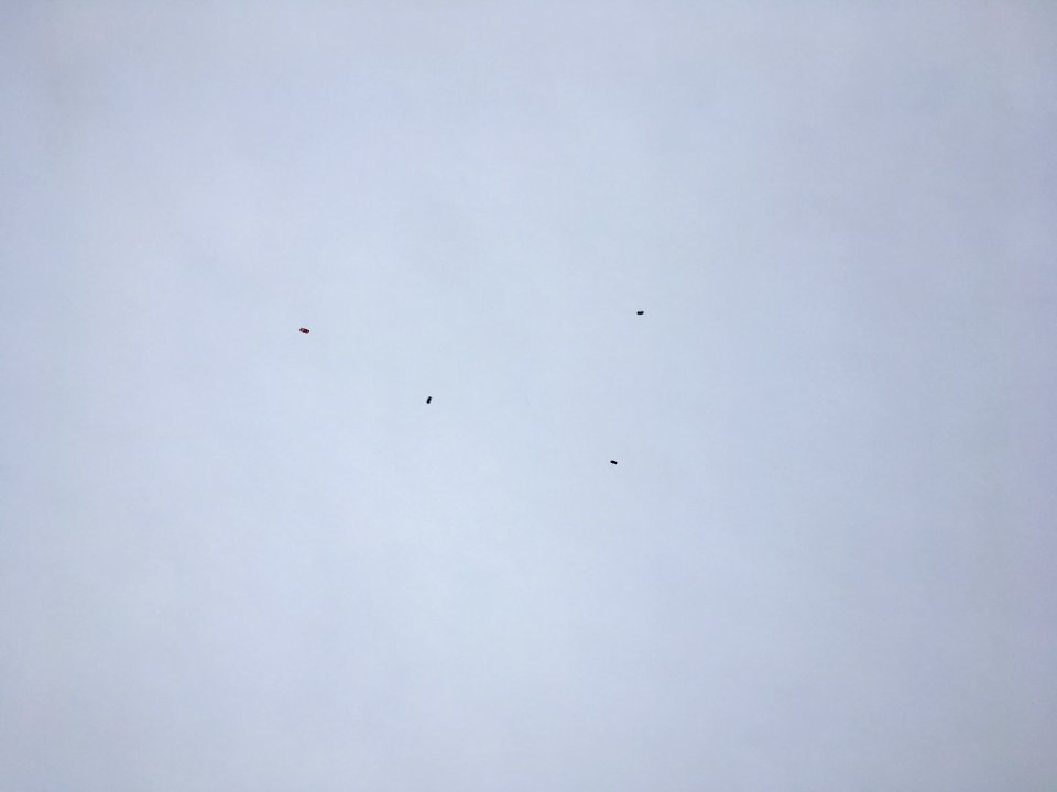 Skydivers above Malmi airport