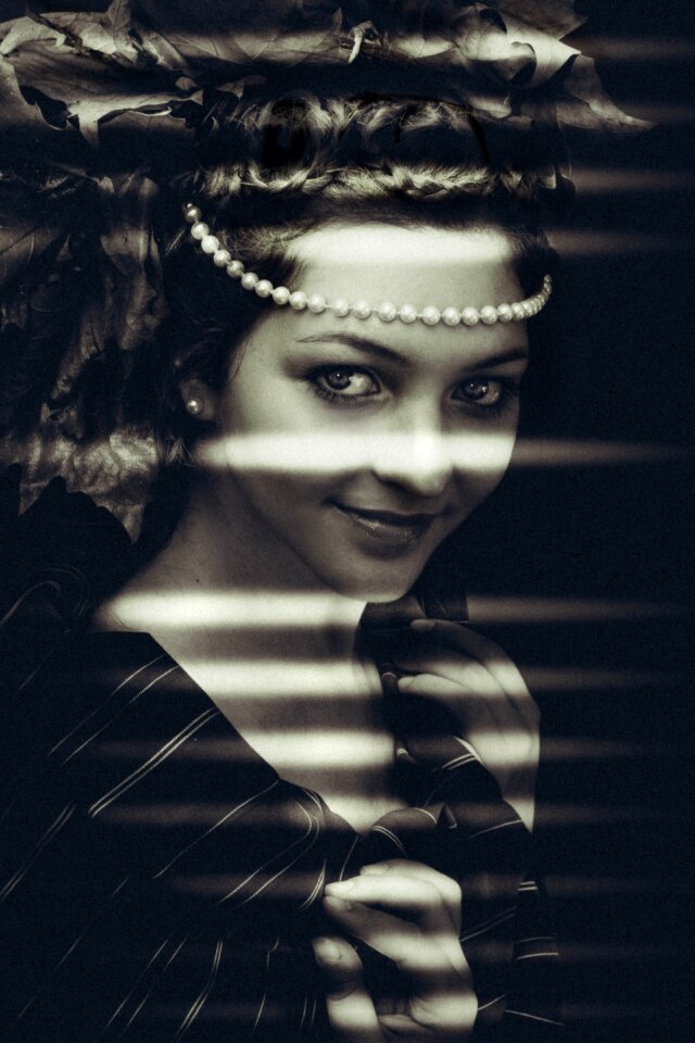 Lady woman leaf