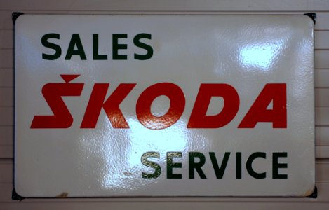 SKODA enamel advertising sign