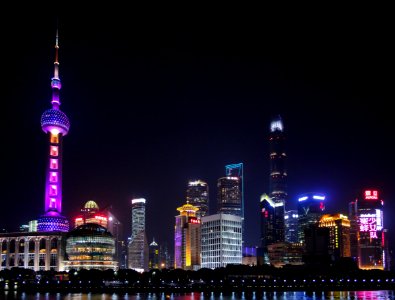 Skyline von Pudong bei Nacht 2