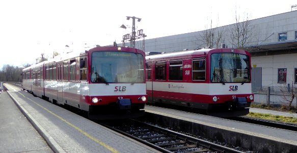 SLB, Zugbegegnung in Bergheim, 1