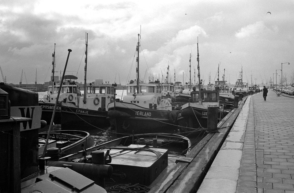 Sleepboten liggen in haven, Rotterdam, Bestanddeelnr 924-2425