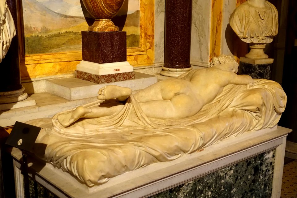 Sleeping Hermaphroditus, Roman copy of the original, 2nd century AD, marble - Galleria Borghese - Rome, Italy - DSC04771