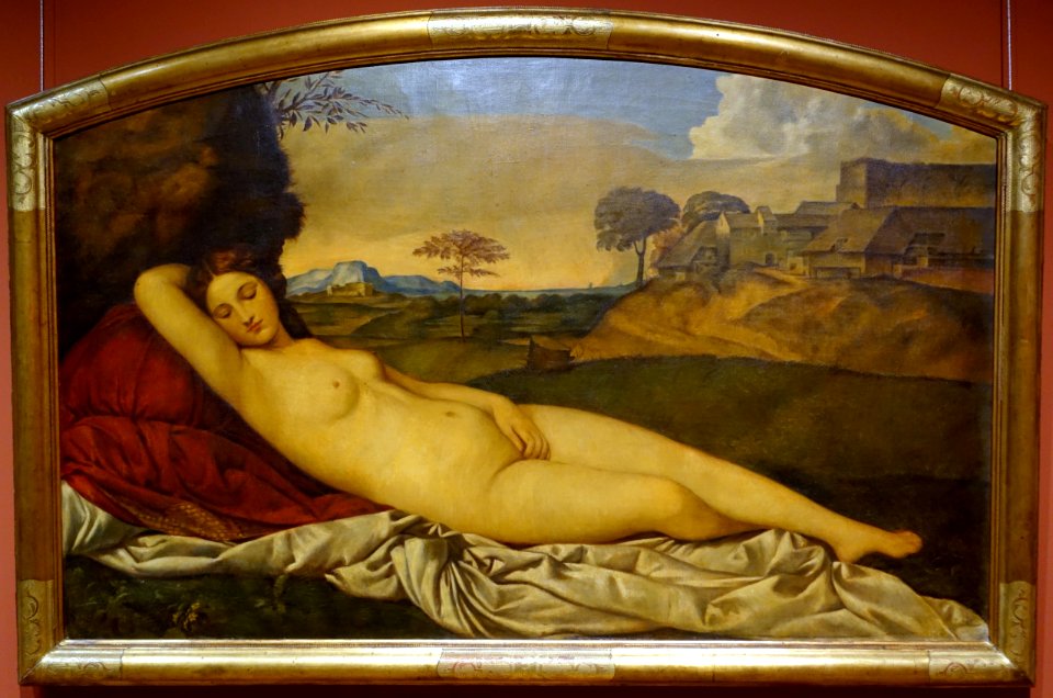 Sleeping Venus, copy after Giorgione and Titian, Dresden, 1900-1950, oil on canvas - Hessisches Landesmuseum Darmstadt - Darmstadt, Germany - DSC01170