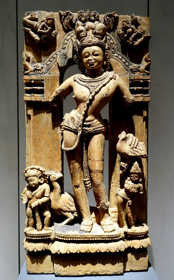 Skanda-Karttikeya, Orissa, 13th century AD, schist with ochre coating - Ethnological Museum, Berlin - DSC01599
