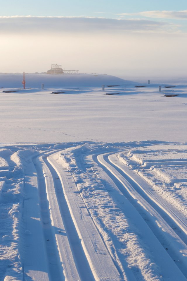 Skiing tracks Pateniemenranta Oulu 20210213 02