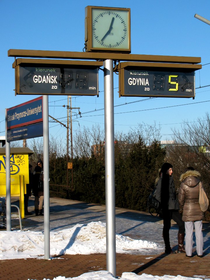 SKM train station Gdańsk Przymorze-Uniwersytet - displays