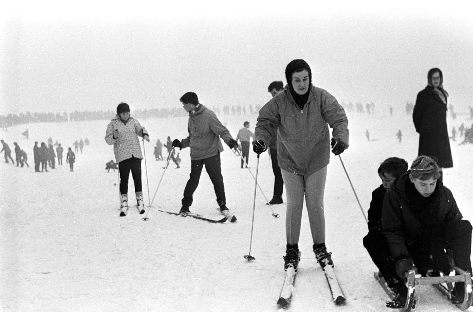 Ski-liefhebbers in Amsterdams Bos, Bestanddeelnr 918-7751