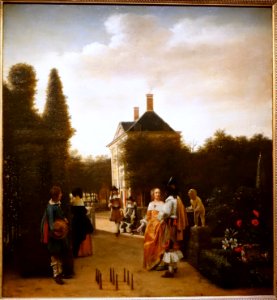 Skittle Players in a Garden (A Game of Ninepins), by Pieter de Hooch, 1665, oil on canvas - Waddesdon Manor - Buckinghamshire, England - DSC07690