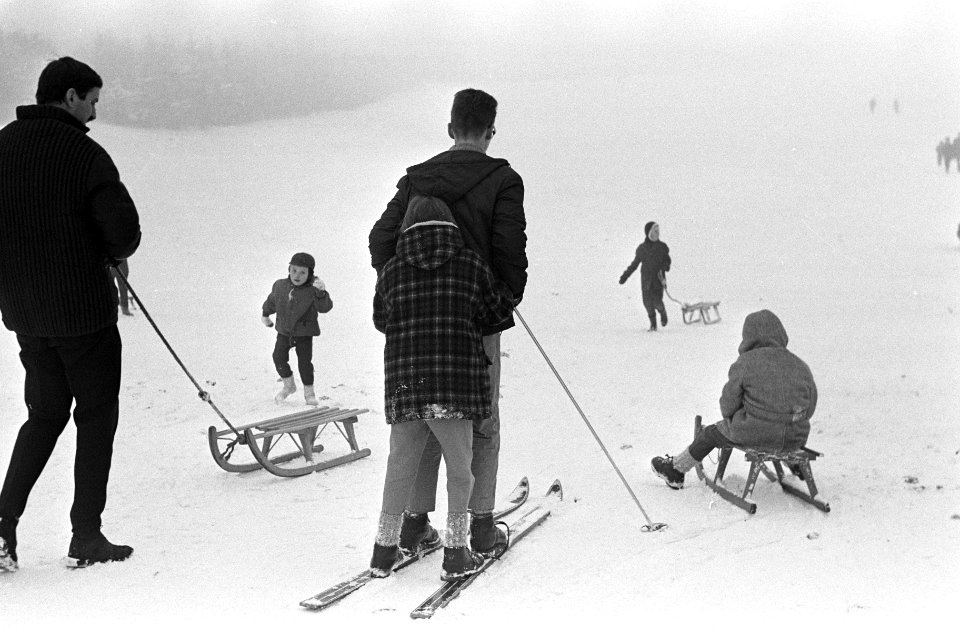 Ski-liefhebbers in Amsterdams Bos, Bestanddeelnr 918-7752
