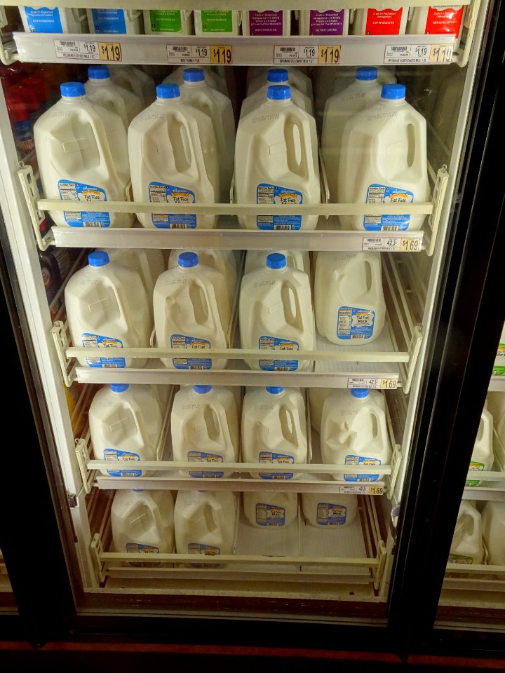 Skim milk price at $1.69 gallon Wegmans 2018