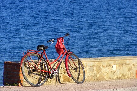 Old bike sea beach photo