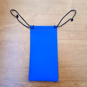 Small blue drawstring plastic bag - 9 x 17 cm - A