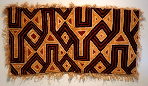 Skirt, Shoowa people, mid-20th century, raffia palm fiber, plain weave, cut-pile embroidery, HMA