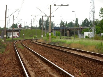 Skrzyżowanie linii nr 18 i magistrali węglowej w Bydg