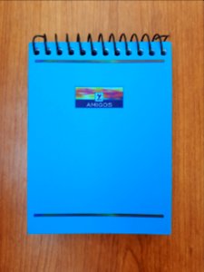Small blue notepad - 8 x 11 cm - A photo