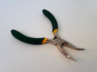 Small green bent nose pliers - B