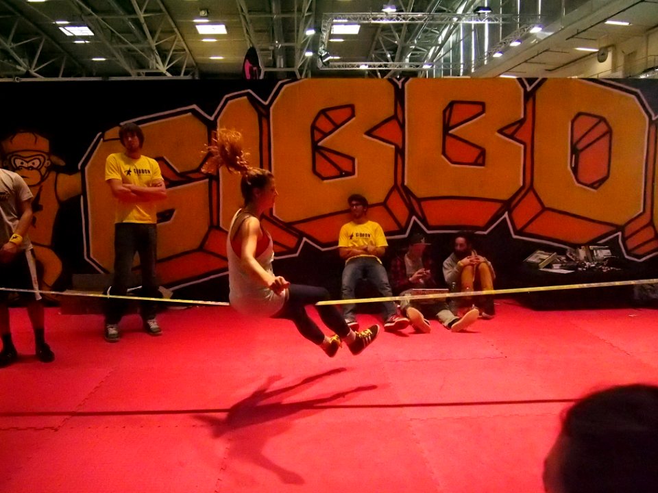 Slacklining at ISPO 2014 Munich