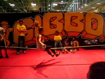 Slacklining at ISPO 2014 Munich