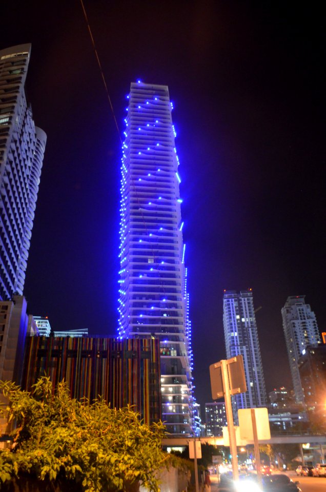 SLS Brickell lit south view